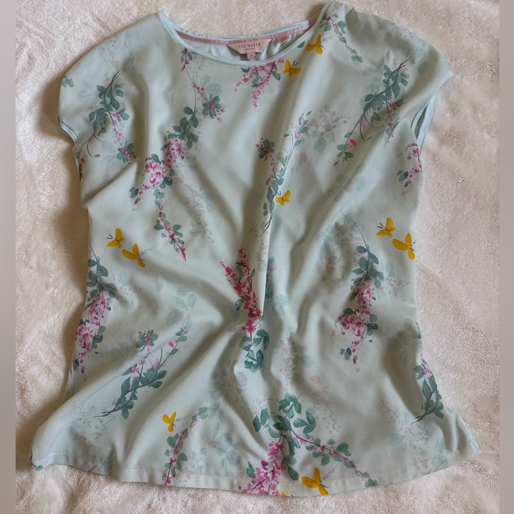 Ted Baker Light Blue Floral Blouse